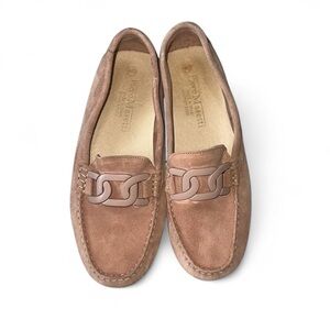 Piero Maserati tan suede loafers with leather sole Size US 9 Women’s